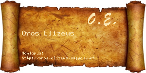 Oros Elizeus névjegykártya